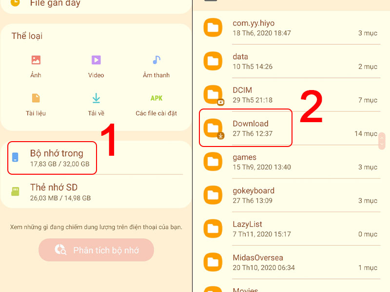 Cách xóa bộ nhớ file khác trên điện thoại Android tăng bộ nhớ đơn giản - Thegioididong.com
